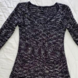 Black and white knit sweater